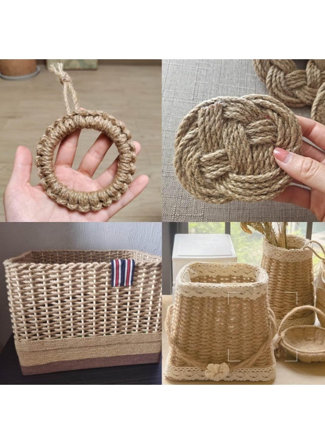 5mm Jute Twine, 328 Feet Braided Natural Jute Rope, Heavy Duty and Thick Twine Rope for DIY Artwork, Bundling, Home Decor, Macrame Projects and Gardening Applications - Image 3